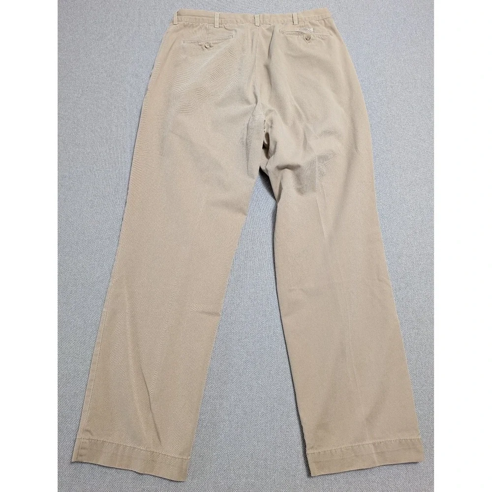 Polo Ralph Lauren Men's 34x32 Khaki Chino Pants Cotton Flat Front Prep Office